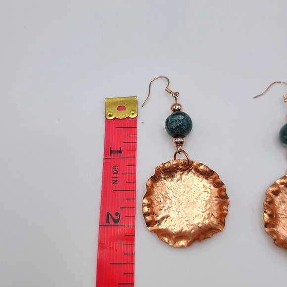 Artisan Hand Crafted Copper And Agate Earrings - Picture 6 of 6